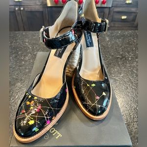 The Office of Angela Scott - Miss Bardot Black Patent heels - size 8.5